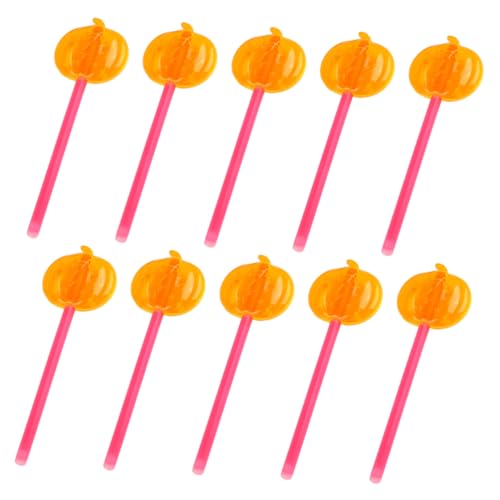 Hohopeti 10pcs Halloween Glow Sticks Pumpkin Design Party Supplies Random Color for Halloween Decorations and Festive Celebrations Made of Lightweight Pe Material