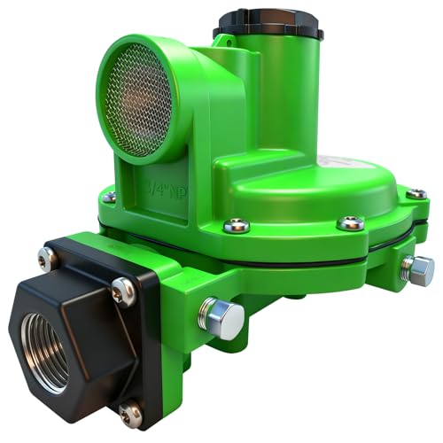 R622L 2nd Stage Propane Regulator 9-13W.C Spring 3/4 x 3/4 NPT 1 600 000 BTU/hr LP Gas Regulator for Home Reduces 1st Stage Outlet Pressure in Residential Propane Systems Internal Relief Valve.