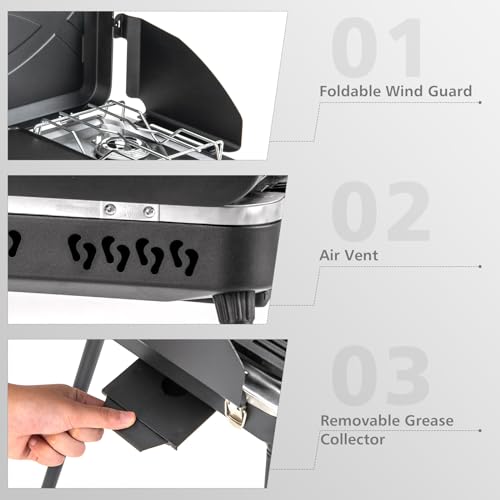 Giantex 2in1 Gas Camping Grill and Stove, Portable Propane Grill