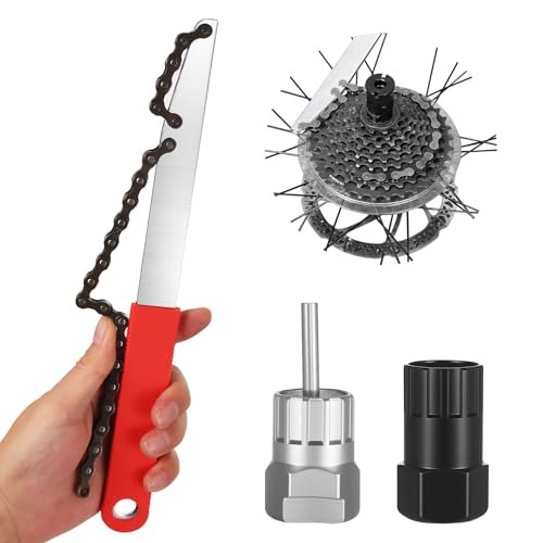 AIOUHMYM 3 en 1 Herramientas Bicicletas, Juego de Herramientas de Extracción de Cadena de Bicicletas, Extractor de Cassette para Bicicleta Posicionamiento Preciso para 7, 8, 9, 10 y 11 Velocidades