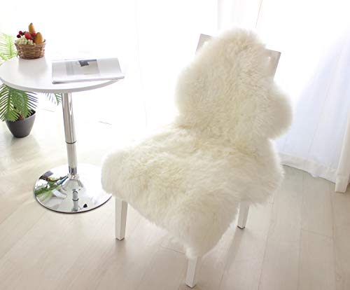 ムートンラグ 天然 オーストラリア産 長毛 1匹物 ラグ アイボリー 60×90cm 洗える NF001IV