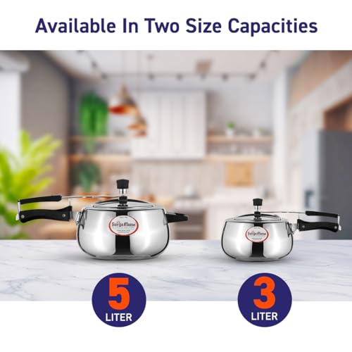 Image of Surya Flame Aluminium 5 Litre Pressue cooker inner lid,Queen Gas and Induction Compatible ISI certified (Silver) 3 Year Doorstep Warranty