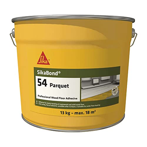SikaBond 54 Parquet, Colle élastique sans solvants pour collage en pleine surface de parquet, 13kg, Ton marron