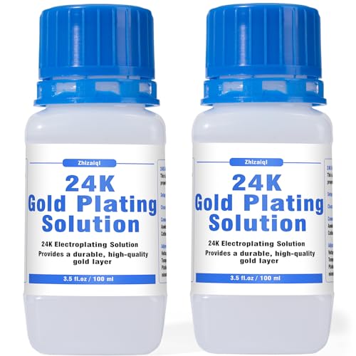 24K Gold Plating Solution - Intended for Bath Electroplating Equipment | High-Purity 24K Electroplating Solution Immersion Plating 7 oz