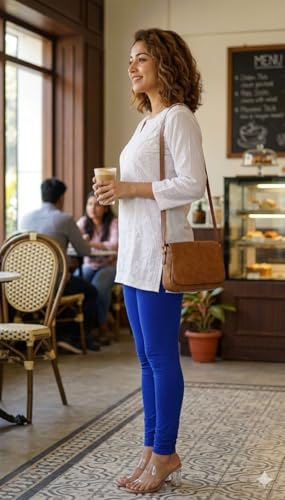 Image of Thrifty Thread Women's Cotton Full Length Leggings | Soft & Comfortable Leggings | High Waist | Regular Fit