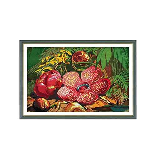 Kit point de croix fleurs 14ct broderie main couture point compté
