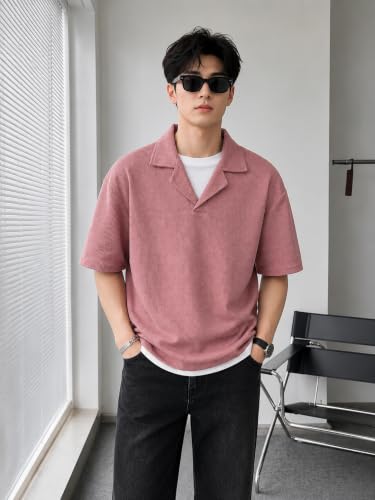 Image of Waffle (Cotton) Men t-Shirts Classic Short Sleeve Lightweight Summer Wear Casual Oversized t Shirt for Men