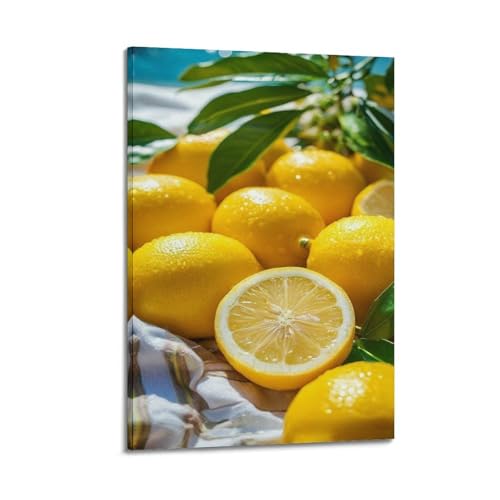 Poster citrons frais tissu pour cuisine lumineuse 40x60
