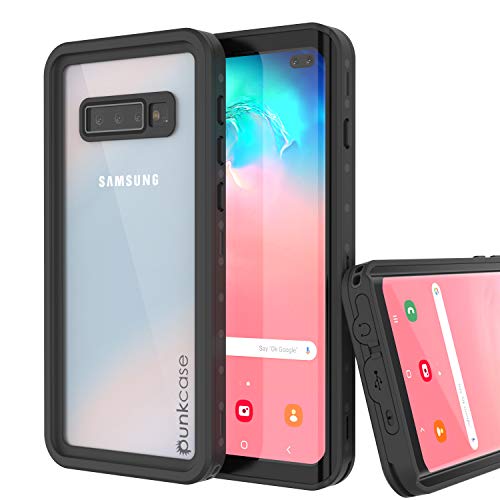 PunkCase S10 Plus Waterproof Case [StudStar Series] [Slim Fit] [IP68 Certified] [Shockproof] [Dirt Proof] Armor Cover W/Built in Screen Protector Compatible W/Samsung Galaxy S10 Plus [Clear]