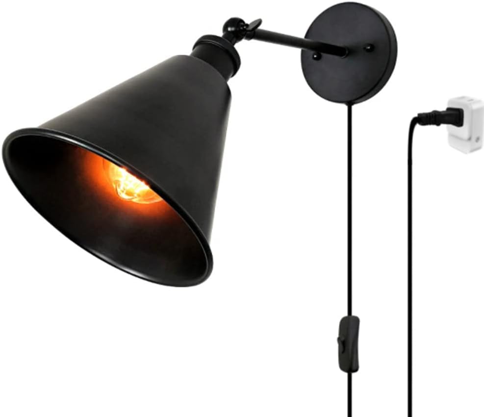 Lampe de chevet vintage applique américaine en métal pour ambiance de grenier