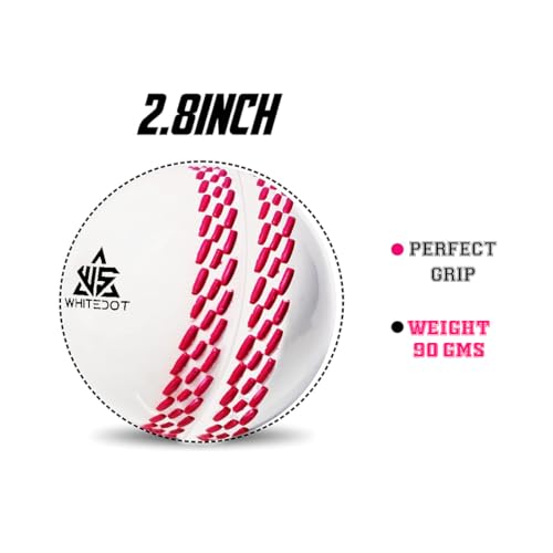 Image of Whitedot Synthetic Rubber Practice Cricket Ball /Wind Balls (90 GMS) for - Indoor & Outdoor Street & Beach Cricket (Pack of 6) (White)