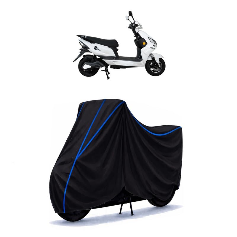 Image of Scooty Cover Water Resistant for Hop Electric Leo Basic | Universal Scooter & Bike Cover | Heavy Duty UV Dust, Rain & Scratch Protection Weather Indoor Outdoor | Black with Blue Piping