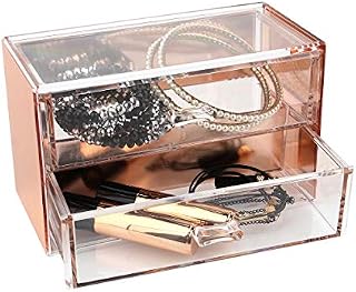 Moosy Life ML10 Rose Gold Acrylic Drawer Organizer and Storage for Makeup, Jewellery