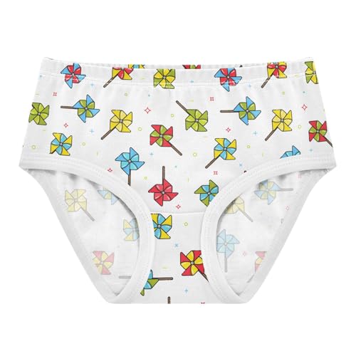 Girls' Underwear Colorful Windmills Cotton Stretch Comfort Toddler Panties