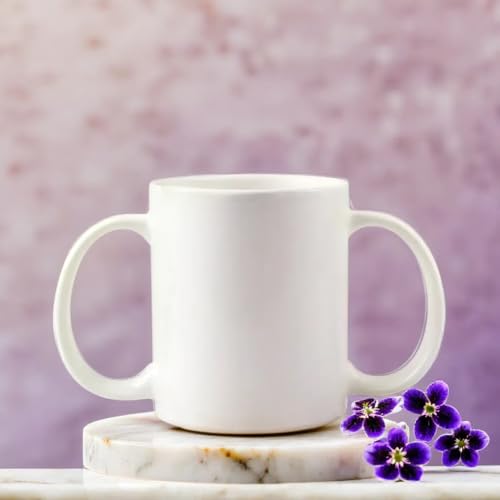 Taza Cerámica con Doble Asa 350 ml Blanca miniatura 7
