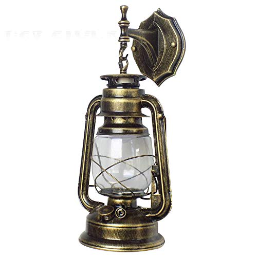 Image of Wall Sconces, Retro Antique Vintage Rustic Lantern Lamp Wall Sconce Light Fixture (Green Bronze - 1 Pcs)