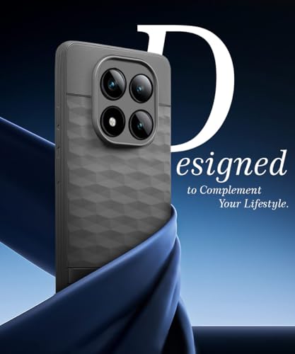 Image of WOW IMAGINE Back Cover for Mi Redmi Note 15 5G 2025 | Poco M8 5G with Hexa Cube Design | Slim Soft Rubberised Case | Inner Velvet Fabric | Silicone Flexible Mobile Case | Camera Protection - Grey