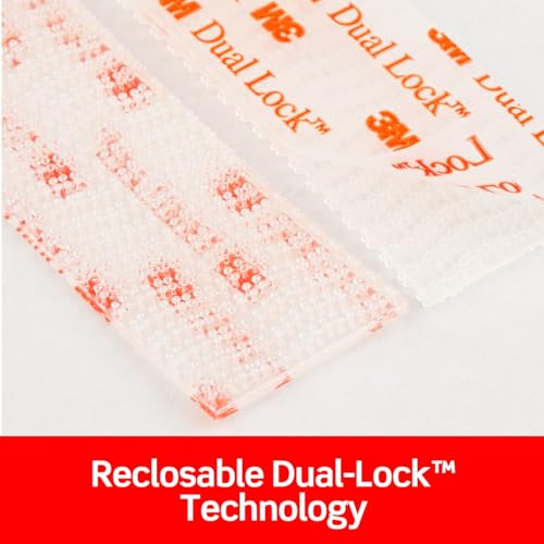 Image of Scotch Extreme Fasteners RF6760, Clear, 1 in x 10 ft Rolls, 2 Pack (4 Rolls Total, 40 ft), Industrial Strength Reclosable Dual Lock Fastener Strips, Holds Up to 10 lb