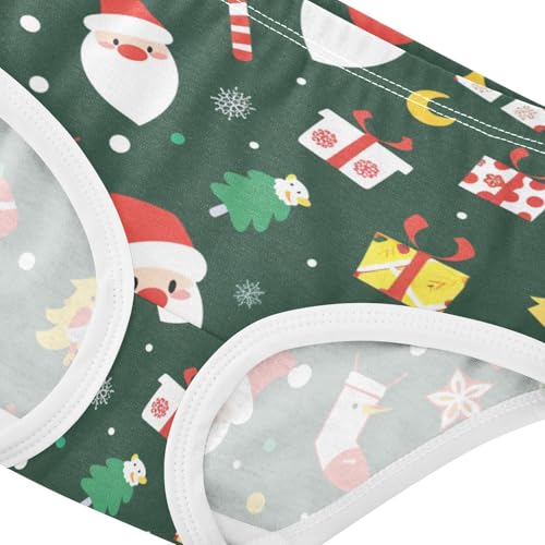 Breathable Girls' Panties Comfort Color for Toddlers Christmas Santa in Sizes 2T,3T, 4T, 5T, 6Y and 8Y4