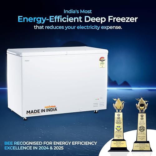 Image of Haier HFC-320DPW4, Double Door Convertible Deep Freezer, 5 Side Freezing, Dual Condenser, Inside Metal Liner with 70mm Puff Thickness (White 310L)
