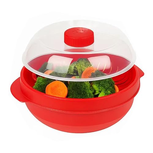 Vaporizador para horno de microondas, resistente al calor, utensilios de cocina con tapa, para el hogar, hotel, restaurante, apartamento