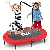 HEKA Cama Elástica para Niños Adultos 92 cm,Mini Trampolín Fitness Plegable con asa Ajustable,trampolín Interior/Exterior, Peso Máximo 100 kg
