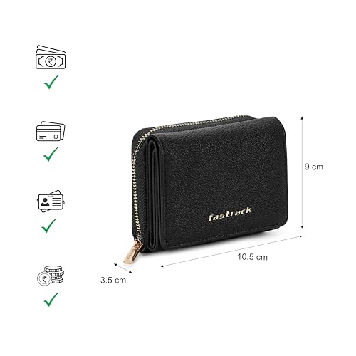 Image of Fastrack Women's Pocket Essentials Wallet | Compact & Convenient | Coin Purse, Card & Cash Slots | Everyday Carry | 6 Months Warranty
