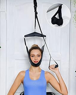 Cervical Neck Traction Device Over Door for Home Use, Portable Neck Stretcher Hammock for Neck Pain Relief, Physical Therapy AIDS for Neck Decompressor.