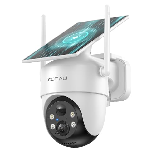 COOAU Camara Vigilancia WiFi Exterior Solar,con Panel Solar sin C...