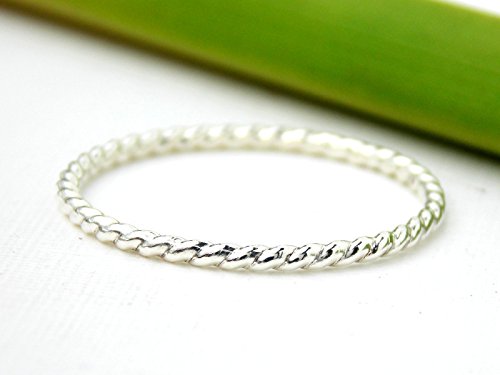 Sterling Silver Twisted Rope Ring: sterling silver ring, dainty ring, simple ring, stacking ring, skinny ring, twisted ring, small ring