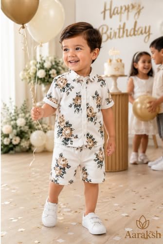 Image of Boys Shirt & Shorts Co-ord Set Kids Regular Wear Clothes Outfit