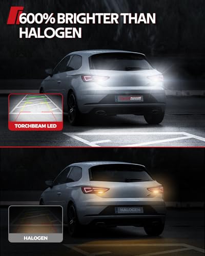 Image of Torchbeam 3157 LED Bulb White, Upgraded Reverse Light Bulb, 600% Brighter T25 3156 3057 4157 3047 4057 3457 4114 Lamp for Backup Tail Reverse Brake DRL Signal Parking Lights, 6000K, Pack of 2