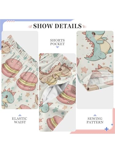 ZZKKO Cartoon Cute Dinosaur Macaron Boys Pants for Kids Jogger Pants with Pockets S4