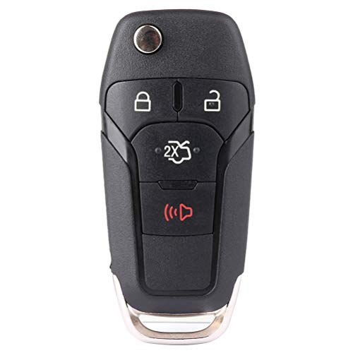 cciyu X 1 Flip Key Fob with Key Blade 4 buttons Replacement for 13 14 15 16 for Ford for Fusion Series with FCC N5F-A08TAA