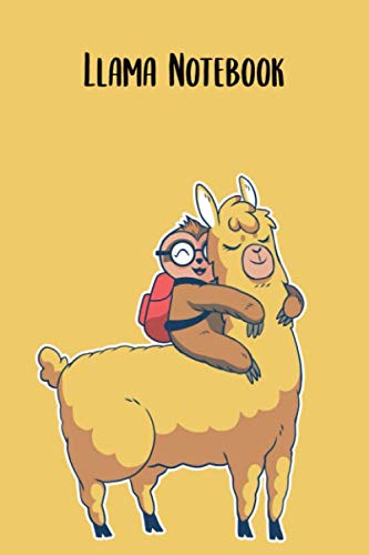 Llama Notebook: Blank lined llama notebook with sloth. Perfect llamas gift to receive or to buy for yourself. Book size 6x9 inches