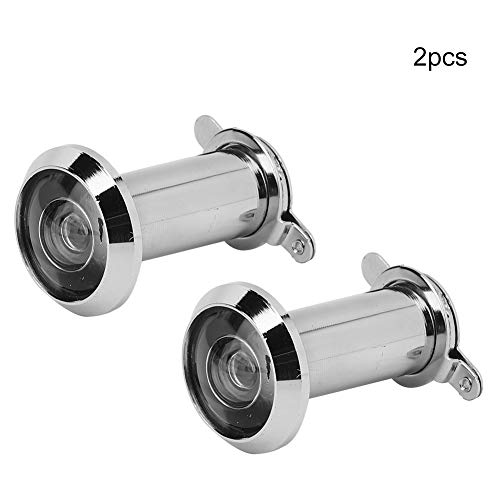 Mirillas para puerta, 2 piezas, ángulo de visión de 220 grados, visor antirobo para puerta, con cubierta trasera, seguridad para el hogar (16mm plateado) miniatura 5