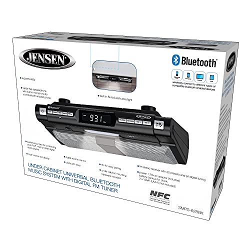 image for Jensen Modern Wireless Under Cabinet Kitchen Universal Bluetooth Music