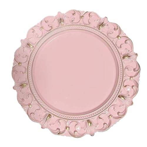 6 platos de carga rosas redondos de 13 pulgadas miniatura 1