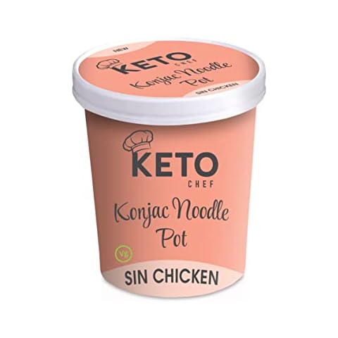 Keto Vegan Konjac Noodles Pot - Konjac Noodle Soup with Chicken Flavour, Low in Fat, Carbs & Sugar, Suitable for Vegans, Low Calorie Healthy Diet Meal | Ready to Eat Meal Pack of 6 (277g) Cover