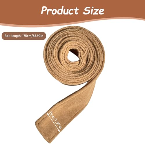 Trench Coat Belt Replacement, 69" Long Woolen Overcoat Belt, Decorative Buckle Robe Alternative, Khaki Outerwear for Ladies Women & Girls3