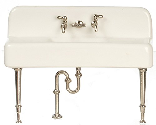 Dollhouse Miniature 1:12 Scale Porcelain Kitchen Sink L0001