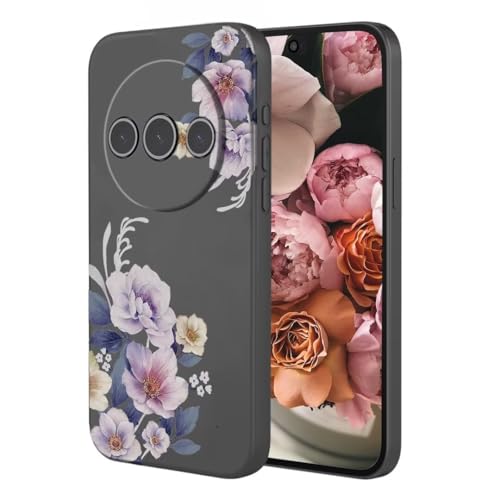 Motivo Floreale Cover per XiaoMi POCO C61 4G RedMi A3 4G A3X Ultra-Slim Stylish Shockproof bufferAnti Scratch Custodia Protettiva Telefonoper-Nero tpu