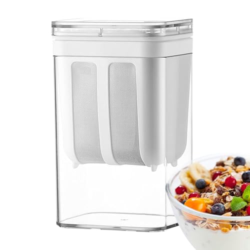 Finora di yogurt greco da 1800 ml con coperchio, filtro per produttori di yogurt con cesto a rete ultra-fine, filtri alimentari di grande capacità per yogurt greco spesso fatto in casa, latte di soia