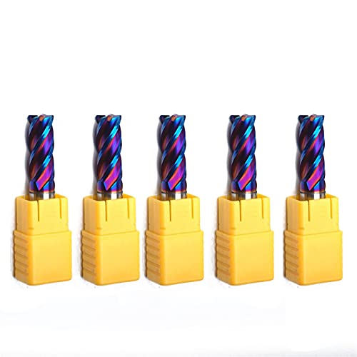 BERWENNY YINGJUN HRC65 4Flutes Carbide Tungsten CNC Milling Nose Cutters Milling Tools 1 2 3 4mm End Mill (Cutting Edge Diameter : 3R0.5X4DX50L 4F, Dimensions : 5pcs)