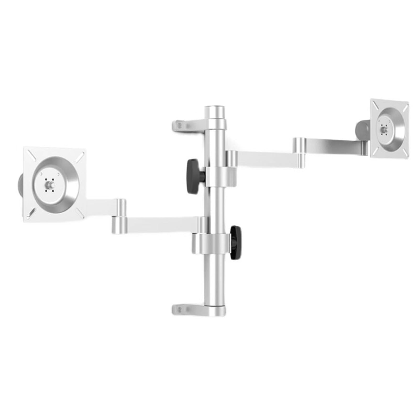SICWEDIM Dual Monitor Wall Mount, Aluminum Alloy Arm Stand, Height/Angle Adjustable, Each Holds Up to 8kg, with 75x75/100x100 Mounting Holes