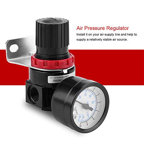 01 019N2XAQY3GI Aluminum Alloy Pneumatic Regulator, With Bracket Adjustable G1/4 Control Valve Gauge Pneumatic Air Pressure Regulator thumb #3