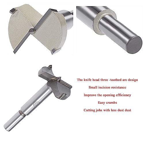 TOP-VIGOR 45mm Forstner Drill Bit, Tungsten Carbide Wood Auger Drill Bit Hole Saw Opener for Woodworking Hinge Hole Drilling Boring Bit Cutter Grey 3 TOP-VIGOR 45mm Forstner Drill Bit, Tungsten Carbide Wood Auger Drill Bit Hole Saw Opener for Woodworking Hinge Hole Drilling Boring Bit Cutter Grey - Image 3