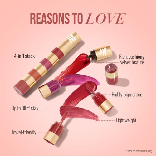 MyGlamm Super 4 Liquid Lipstick Stack - Nude Mood (Rose + Mauve + Brown + Pink) | Lipstick Combo Of 4 | Non Transfer, Smudge Proof 4 in 1 Velvet Matte Lipstick (4.8ml) - Image 5