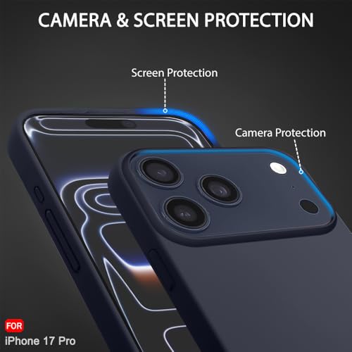 Image of TheGiftKart Liquid Silicone Back Cover Case for iPhone 17 Pro | Soft Micro-Fibre Lining Inside | Camera & Screen Protection | Shockproof Back Cover Case for iPhone 17 Pro (Silicone, Blue)