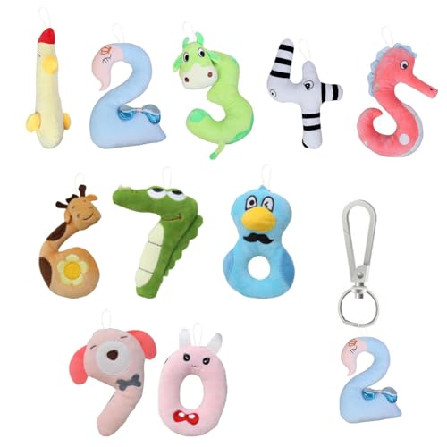 Peluches chiffres 0-9 lot de 10 décoration chambre enfant et salon